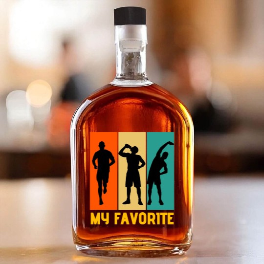 gym my favorite, fitness, sports Whiskey Bottles