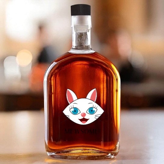 Mewsome White Cat Face Whiskey Bottles