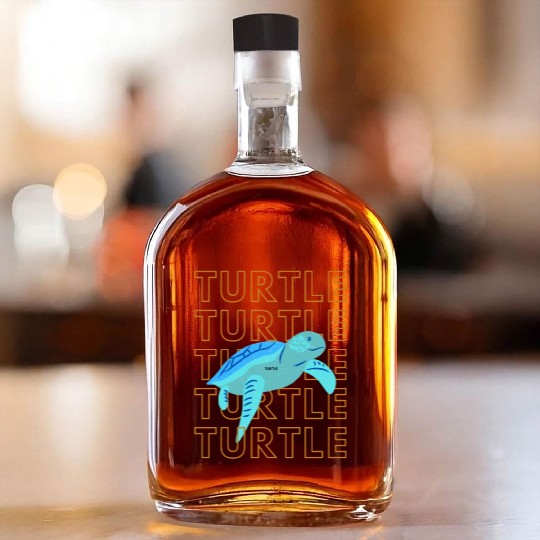 Sea Turtle Doodle Whiskey Bottles