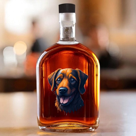 Pawfect Watercolor Dog Whiskey Bottles
