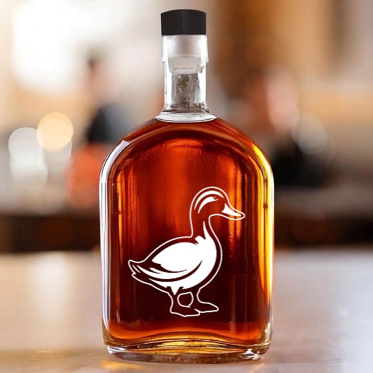 Duck Bird Nature Pond Whiskey Bottles