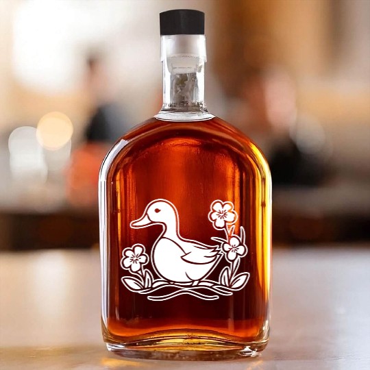 Duck Bird Nature Pond Whiskey Bottles
