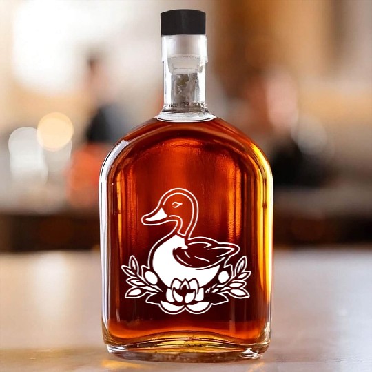 Duck Bird Nature Pond Whiskey Bottles