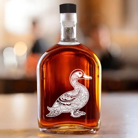 Duck Bird Nature Pond Whiskey Bottles