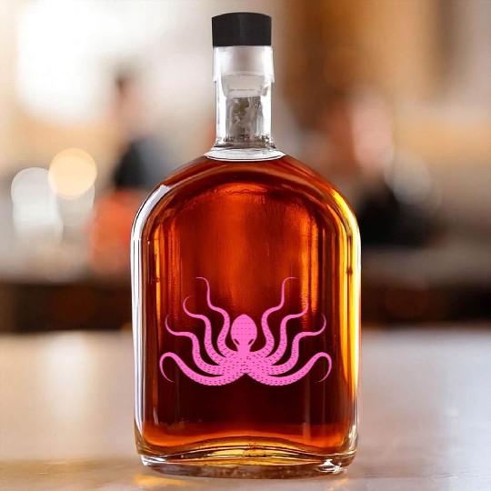 Menace Octopus Neon Pink Whiskey Bottles