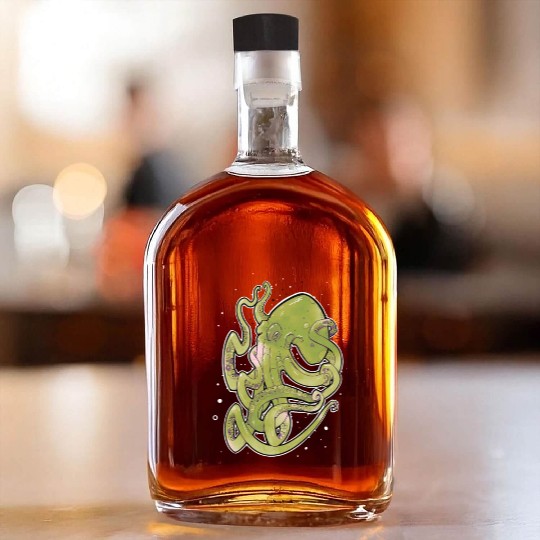 Green Octopus Whiskey Bottles