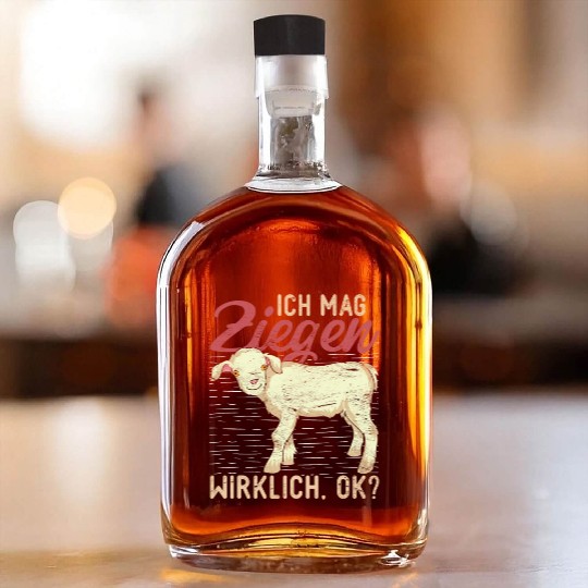 I really like goats ok farm animal goat Whiskey Bottles
