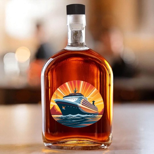 Cruise Ship Family Vacation, cruise, travel Whiskey Bottles