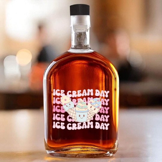 Ice Cream Day, Happy Summer Holiday Whiskey Bottles