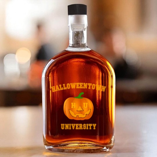 Halloweentown University Pumpkin For Treat Or Tric Whiskey Bottles