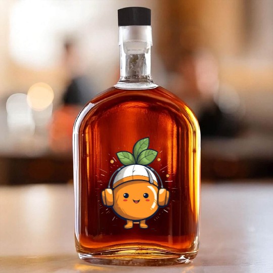 Orange Fruit Fruitarian Funny Cute Party Music Whiskey Bottles