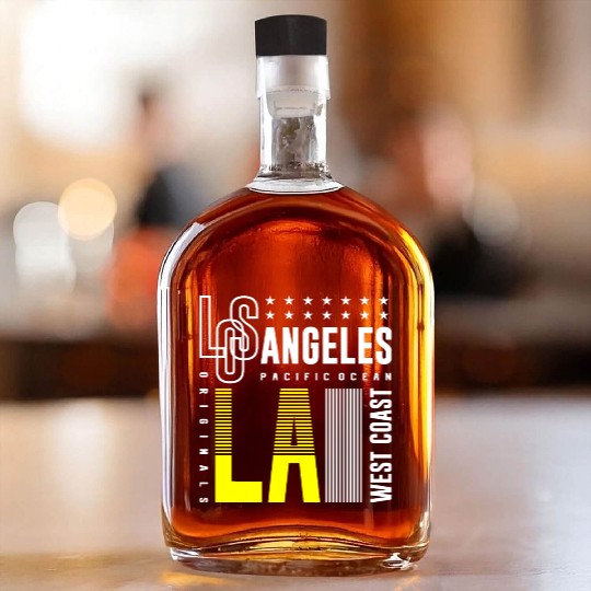 Los Angeles LA West Coast Whiskey Bottles