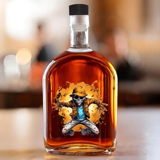 Halloween Skeleton Dabbing Hip Hop Whiskey Bottles