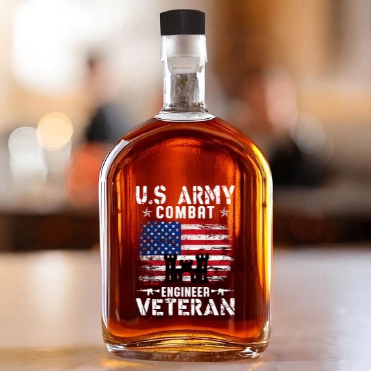 US Army Combat Engineer Veteran Whiskey Bottles