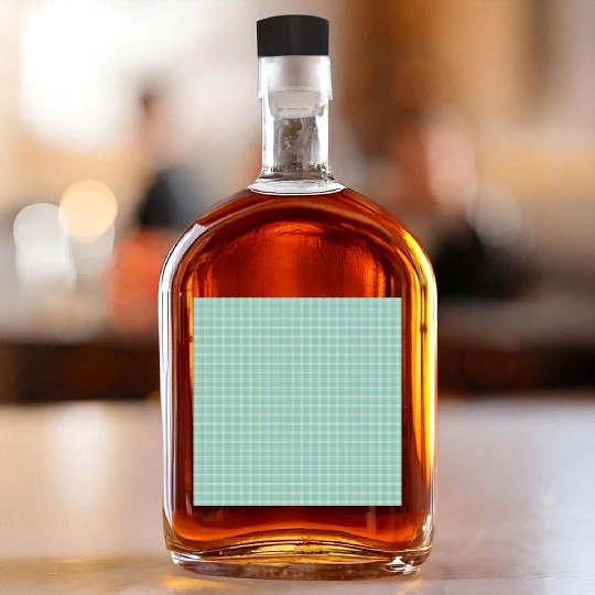 Retro Checkered Pattern Teal Whiskey Bottles