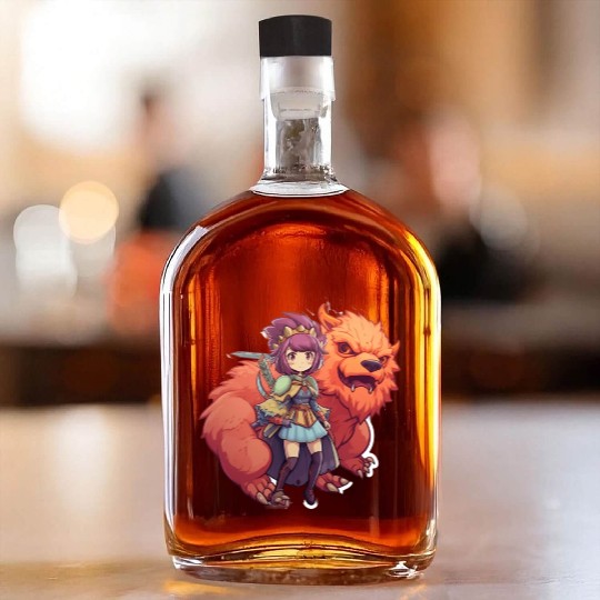 Whimsical Beast Tamer Commandin Design Whiskey Bottles