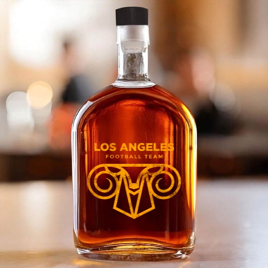 Cool Modern Rams Logo Los Angeles Sunday Football Whiskey Bottles