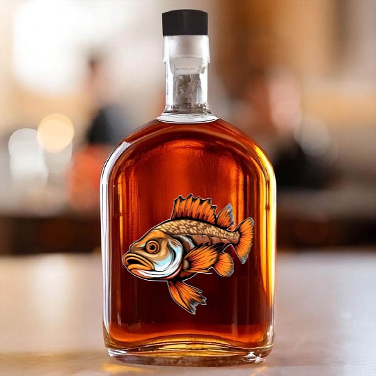 Pikeperch Fish - Nature Connected Fishing Design Whiskey Bottles