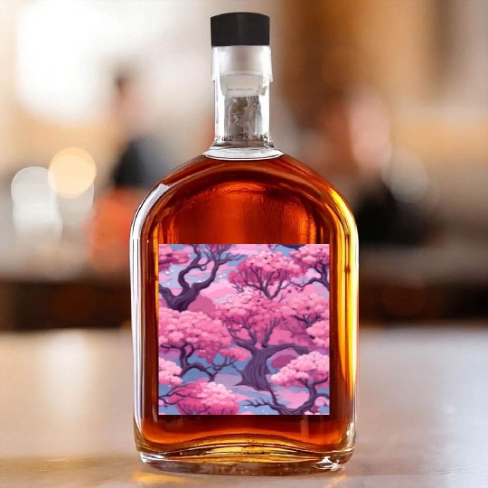 Anime Euphoria: Fantasy Cherry Blossom Dreamscape Whiskey Bottles