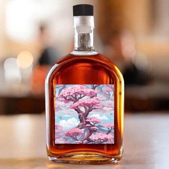 Anime Euphoria: Fantasy Cherry Blossom Dreamscape Whiskey Bottles
