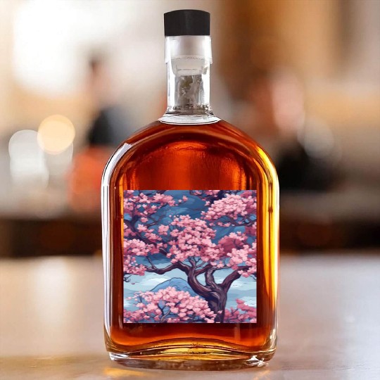Anime Euphoria: Fantasy Cherry Blossom Dreamscape Whiskey Bottles