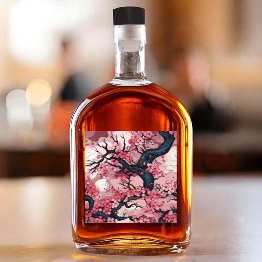 Anime Euphoria: Fantasy Cherry Blossom Dreamscape Whiskey Bottles