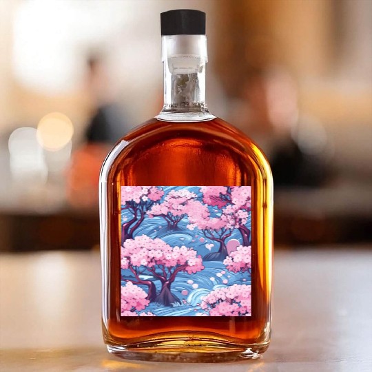 Anime Euphoria: Fantasy Cherry Blossom Dreamscape Whiskey Bottles