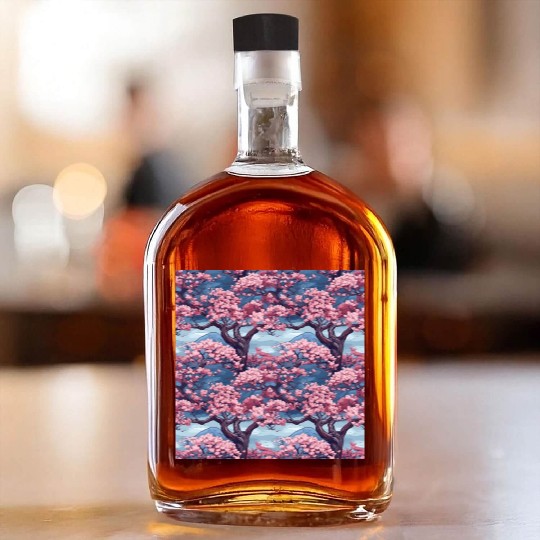 Anime Euphoria: Fantasy Cherry Blossom Dreamscape Whiskey Bottles