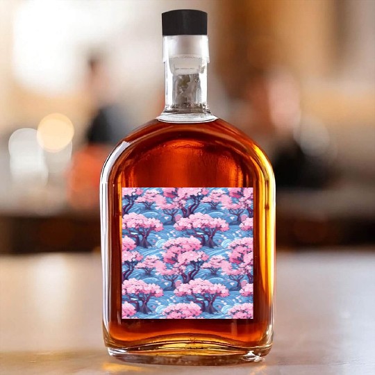 Anime Euphoria: Fantasy Cherry Blossom Dreamscape Whiskey Bottles