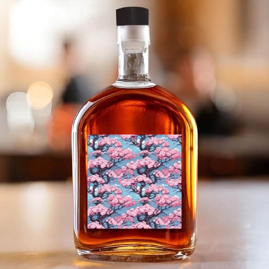 Anime Euphoria: Fantasy Cherry Blossom Dreamscape Whiskey Bottles