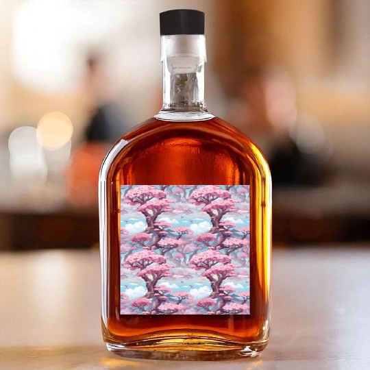 Anime Euphoria: Fantasy Cherry Blossom Dreamscape Whiskey Bottles