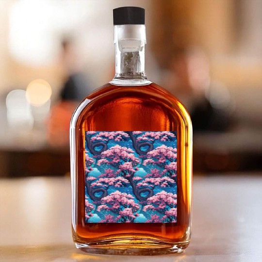 Anime Euphoria: Fantasy Cherry Blossom Dreamscape Whiskey Bottles