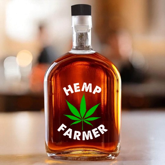 Hemp Farmer Green Leaf Whiskey Bottles