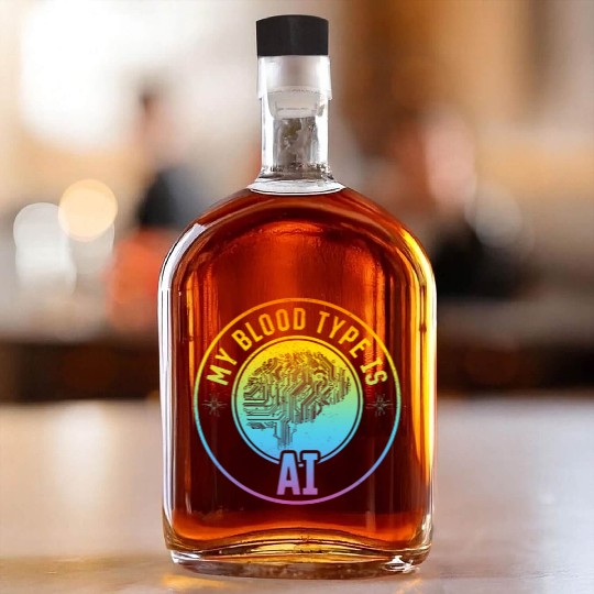 Artificial Intelligence - My Blood Type Is Ai Whiskey Bottles