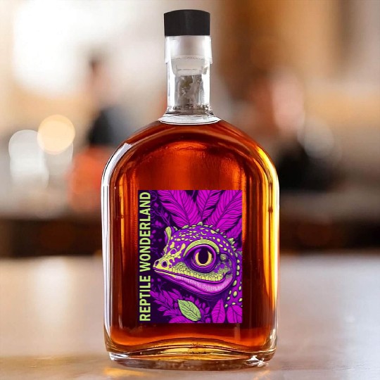 Psychedelic Reptile Wonderland Retro Designs 10 Whiskey Bottles