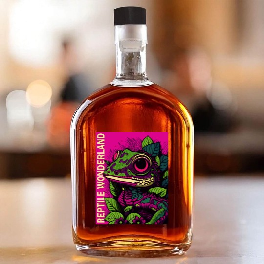 Psychedelic Reptile Wonderland Retro Designs 9 Whiskey Bottles