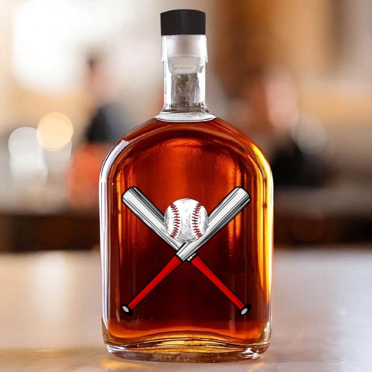 Baseball Sports Catcher Lover Mom Dad Homerun Whiskey Bottles