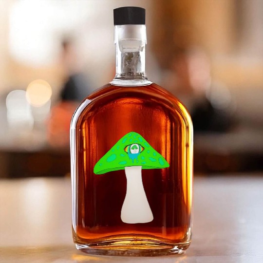 Green Mushroom Whiskey Bottles