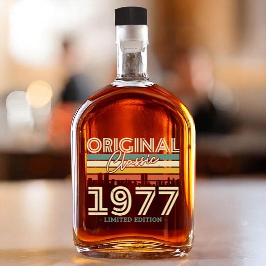1977 Vintage Birthday Gift Whiskey Bottles