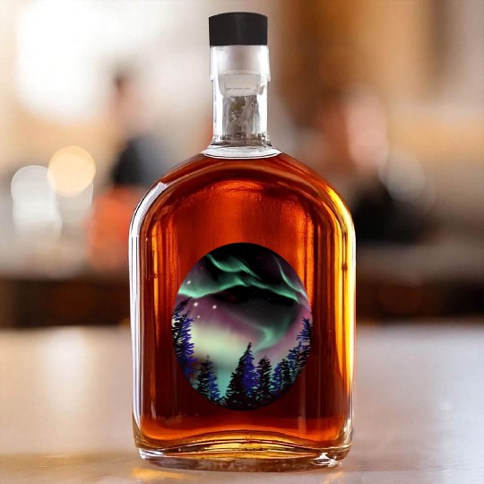 Northern Lights Aurora Borealis For Or Whiskey Bottles