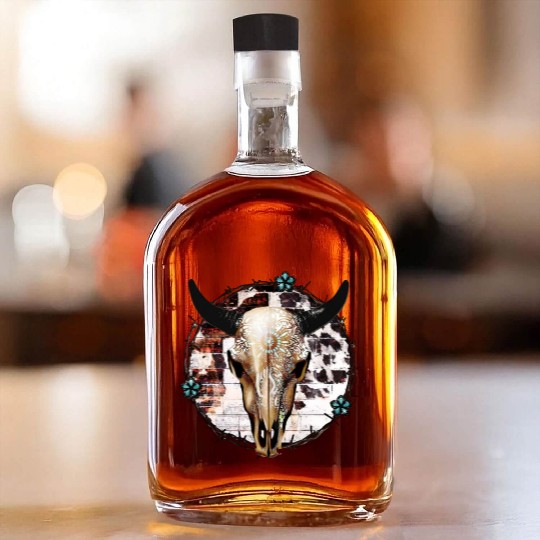 Bull Skull Western Whiskey Bottles