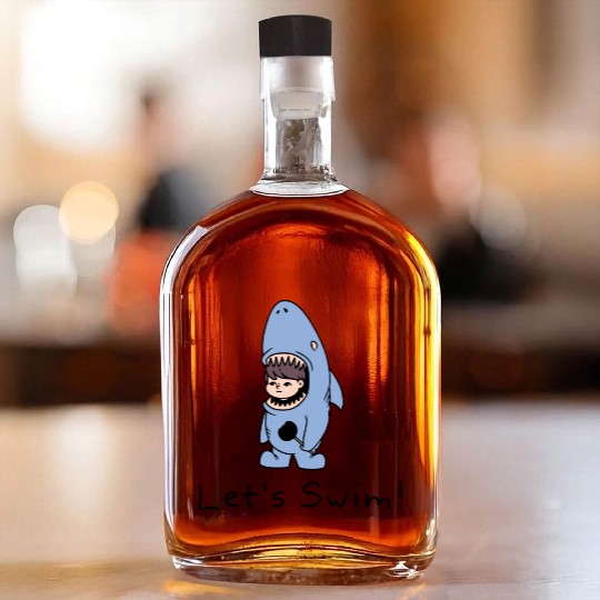 Lets Swim Shark Kid Whiskey Bottles