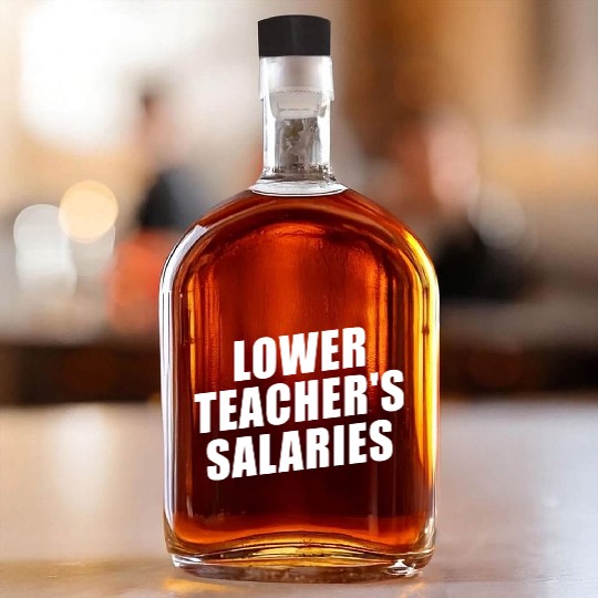 Lower Teacher Salaries Funny Teacher Powers Joke Whiskey Bottles