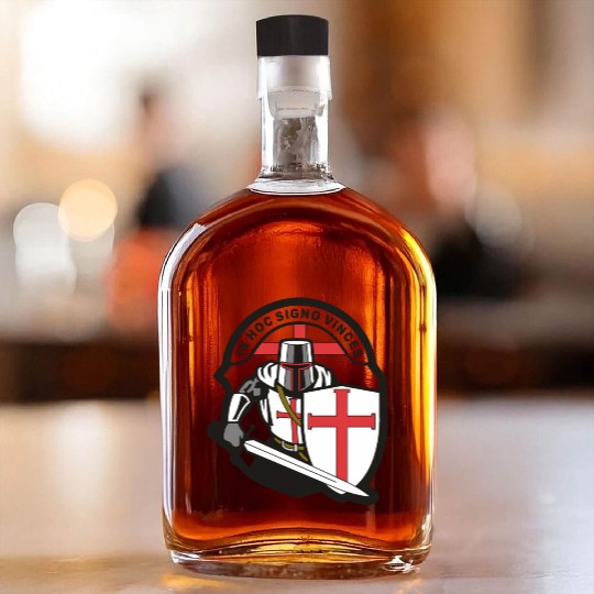 Crusader 'in Hoc Signo Vinces ' Knights Templar Whiskey Bottles