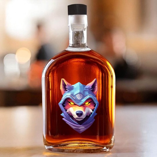 Hooded Alpha Wolf Ninja: Leader of the Night Whiskey Bottles