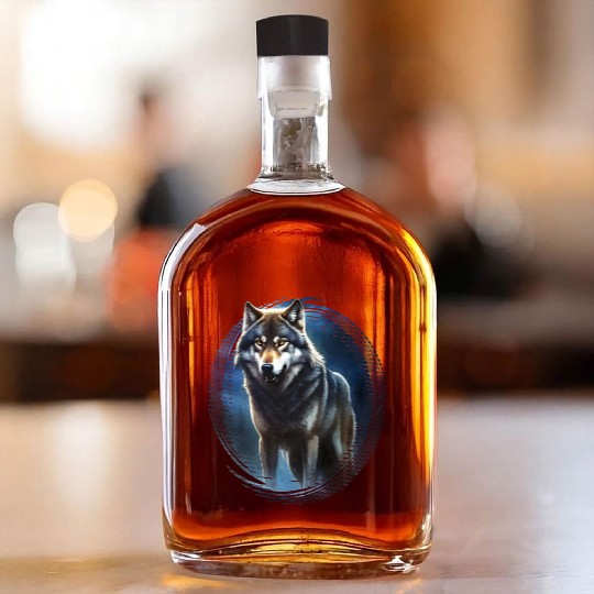 Wolf in the moonlight Whiskey Bottles