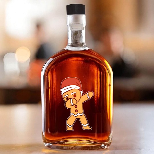Dabbing Gingerbread Performer Gift Whiskey Bottles