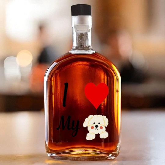 I love my dog ,dogs lover , Heart , cute dog Whiskey Bottles