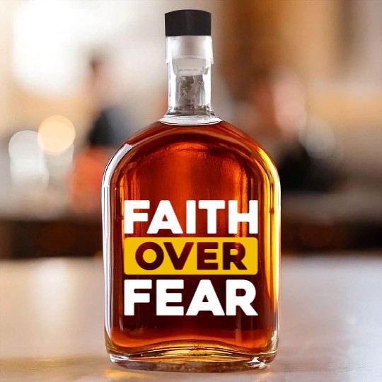 Faith Over Fear Love Jesus Christian Christmas Whiskey Bottles