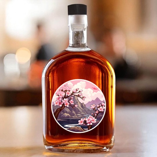 Cherry Blossom Tree Whiskey Bottles